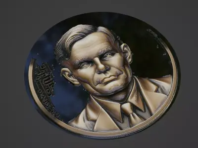 Alan Turing Medallion 3D print model