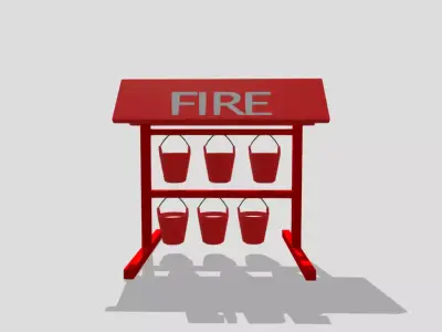 Fire sand bucket red  Low-poly 3D model