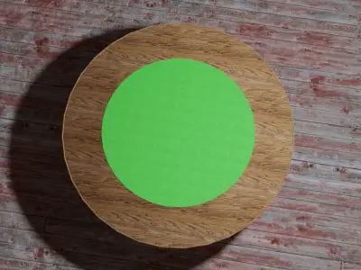 Antique Oak Poker Table Low-poly 3D model