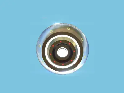 Cartoon UFO A6 - SciFi Flying Saucer - Silver Gold Low-poly 3D model