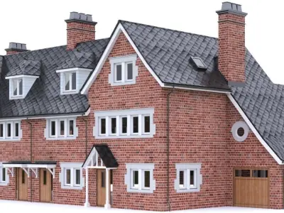 English Brick House 04 Low-poly 3D model