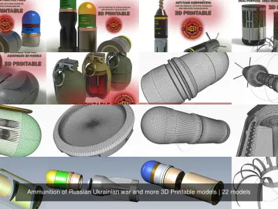 Ammunition of Russian Ukrainian war and more 3D Printable models 3D Model Pack