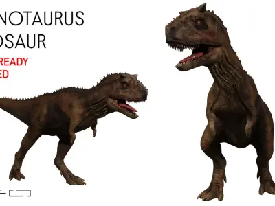 Carnotaurus Low-poly 3D model purchase