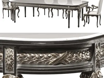 roberto giovannini table and chairs set 3D model