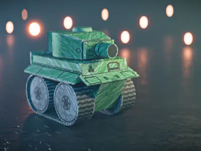 Paper Tanks Low-poly 3D model