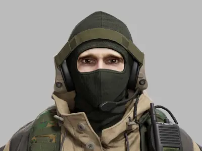 Modern Russian Soldier Low-poly 3D model buy
