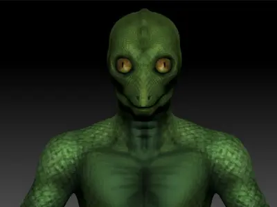 Reptilian Alien - Classic Lizard-Man  - Aliens Free low-poly 3D model