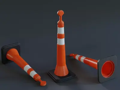 Cone Balizador T Low-poly 3D model