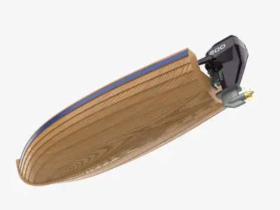 Fishing boat 3D Low-poly 3D model