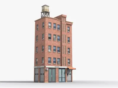Apartment Building x25 Low-poly 3D model