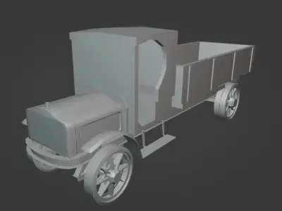 White Truck  Low-poly 3D model