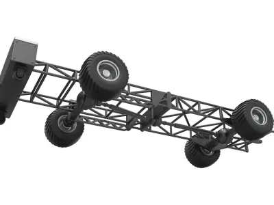 Chassis of 4wd pulling truck Scale 1 to 25 3D print model
