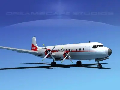 Douglas DC-7C Air Cargo Intl 3D model