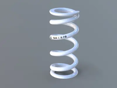 FOX SLS Coil Spring in white Low-poly 3D model
