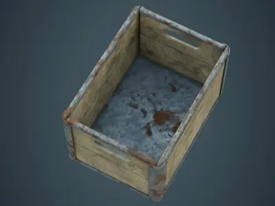 Crate 3B Low-poly 3D model