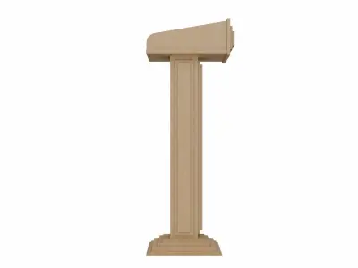 Pulpit wooden podium Low-poly 3D model