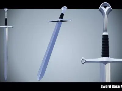 Sword Base Mesh 03 Low-poly 3D model