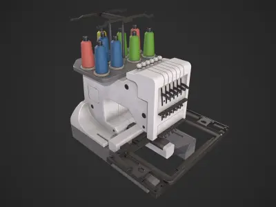 Embroidery Machine Low-poly 3D model