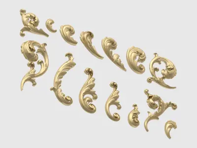 Acanthus Leaf Set 3D model