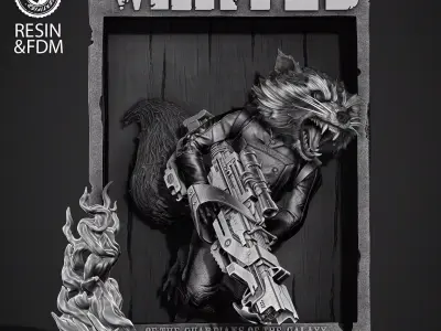 Wicked Marvel Rocket Bust Poster 3D print model