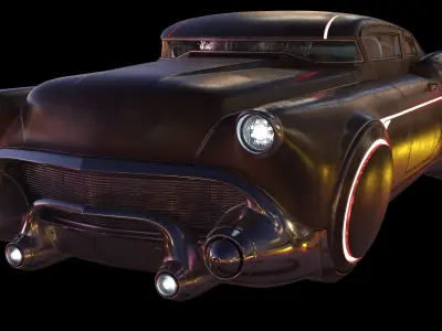 Futuristic flying car 3D model