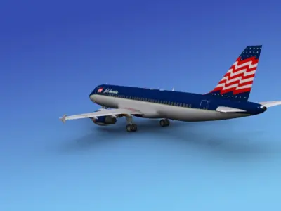 Airbus A320 Jet America 3D model