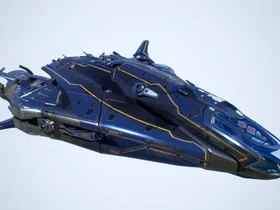 Stellar Phoenix Shuttle - Spaceship Low-poly 3D model