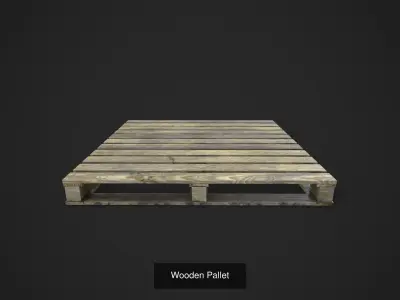 Pallet Truck and Fitting Wooden Pallet 3D Model Pack