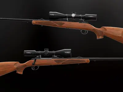 Sako 85 Bavarian - Model and Textures Low-poly 3D model
