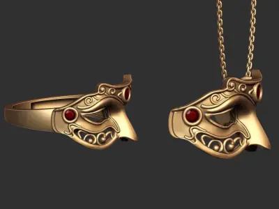 Mask Pendant and Ring M19 3D print model purchase