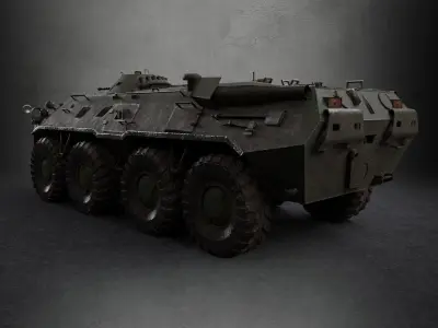 BTR-80 APC Low-poly 3D model