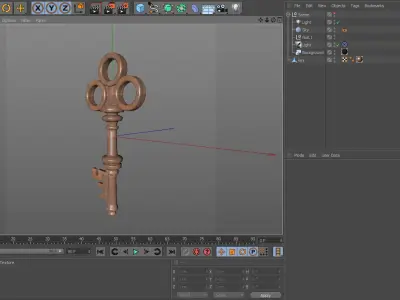 Rusty Antique Key 3D model