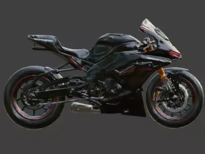 Cyberpunk Assassin Motorcycle 3D Model Low-poly 3D model