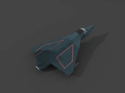 Airplane cartoon - 06 Low-poly 3D model