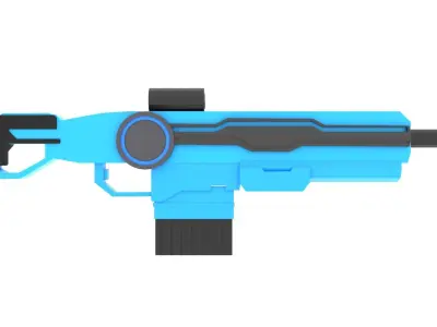 Low Poly Sci-Fi Rifle Low-poly 3D model