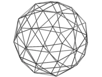 Wireframe Shape Geodesic Polyhedron Sphere 3D print model