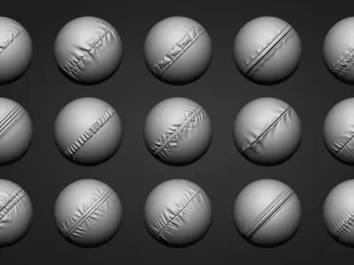 30 Seam Brushes Without Stitch Fabric and Cloth VOL 03 3D model