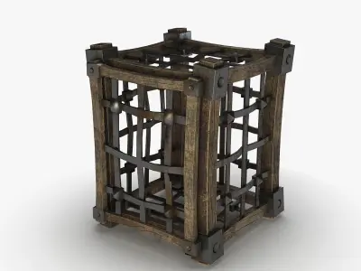 Cage medieval Low-poly 3D model