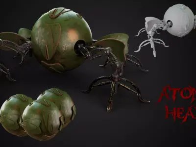  Atomic Heart  Jungle-Worn Mechanical Robot Low-poly 3D model