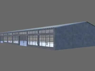 Modular warehouse Free low-poly 3D model