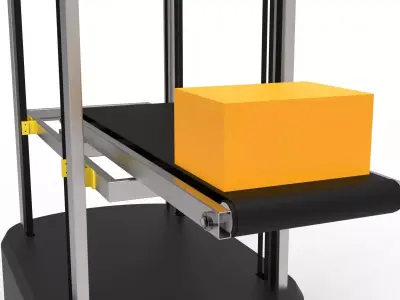 Industrial AGV Logistics Robot with Conveyor Belt 3D model