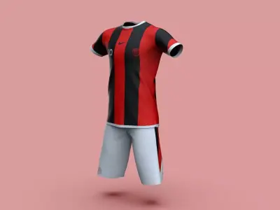 Male Jersey Template - football T shirt and shorts -with manikin 3D model