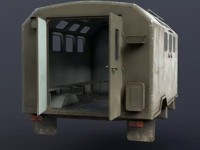 GAZ-66 KUNG Body Game Ready Low-poly 3D model