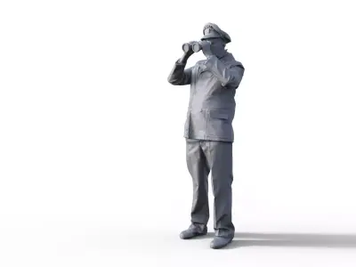 figure for submarine captain ship model 3D print model