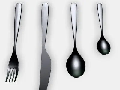 TILLAGD Cutlery 24 pcs Low-poly 3D model