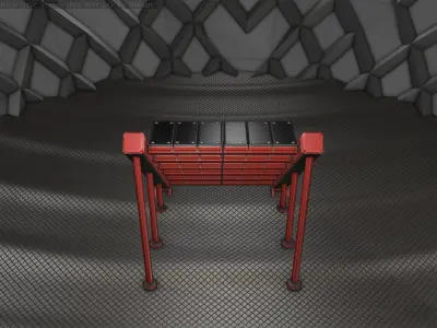 Sci-Fi Stairs - 16- Red Version Low-poly 3D model