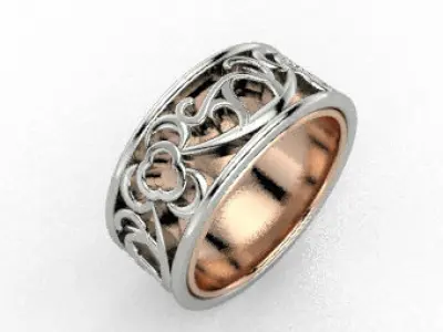 2 Part Filigree Wedding-Band  3D print model