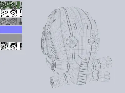 Sci fi Helmet 3D model buy