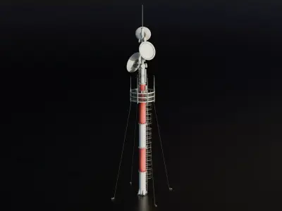 Antenna Large Industrial - Parabolic Roof Unit - Type C Low-poly 3D model