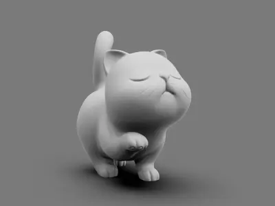 Cute cat 3D print model